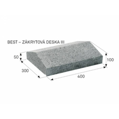 Deska plotová zákrytová betonová Best III výška 10 cm, délka 40 cm, karamelová