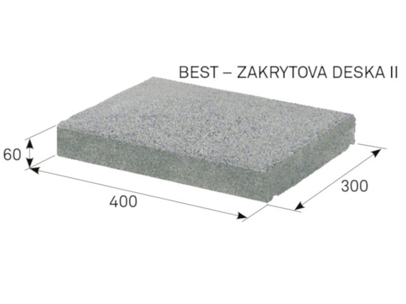 Deska plotová zákrytová betonová Best II výška 6 cm, délka 40 cm, colormix sand
