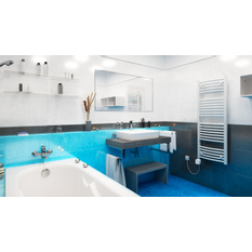 Těleso koupelnové trubkové elektrické Koralux Rondo Comfort KRTA 900/750, výkon 500 W, topné těleso s integrovaným regulátorem ovládaný aplikací, barva silber RAL 9006