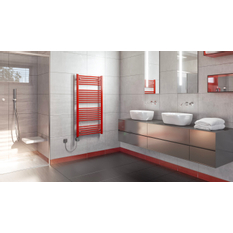 Těleso koupelnové trubkové Koralux Linear Classic Classic KLCH 900/450, výkon 300 W, topné těleso s integrovaným regulátorem, barva black RAL 9005