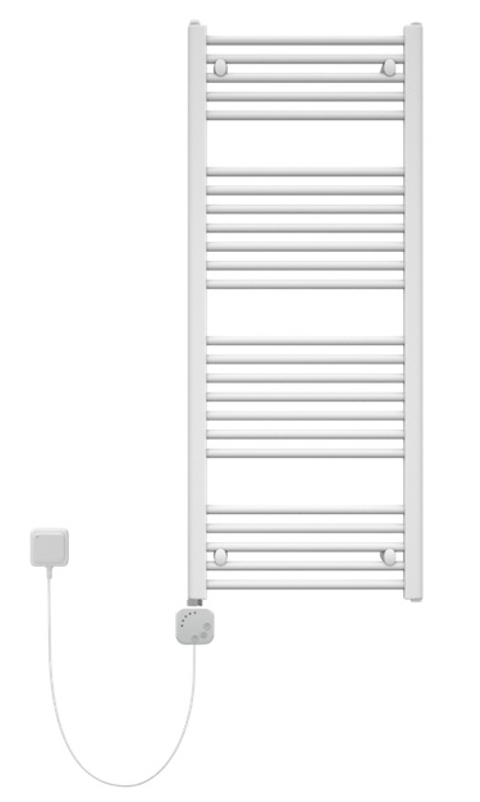 Těleso koupelnové trubkové Koralux Linear Classic Classic KLCH 900/750, výkon 500 W, topné těleso s integrovaným regulátorem, barva silber RAL 9006