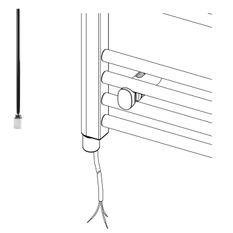 Těleso koupelnové trubkové elektrické Koralux Linear Classic KLCE 1500/500, výkon 600 W, topné těleso bez regulátoru, barva black matt
