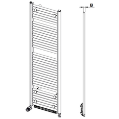 Těleso koupelnové trubkové s teplovzdušnou jednotkou Koralux Linear Max KLMB 1220/500, výkon 1503 W, klasické připojení, barva black RAL 9005