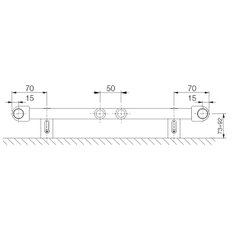 Těleso koupelnové trubkové elektrické Koralux Linear Comfort KLTH 1500/600, výkon 800 W, topné těleso s integrovaným regulátorem, barva silber RAL 9006