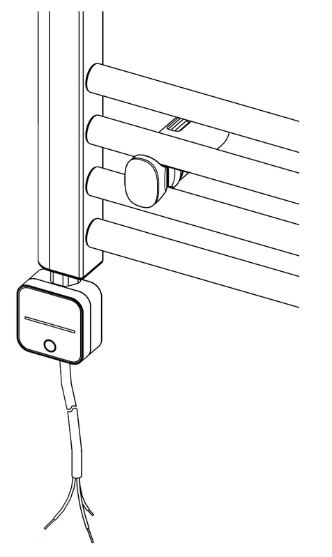 Elektrická topná tyč s integrovaným regulátorem teploty s aplikací NEX APP Korado ERA 800 W, chrom