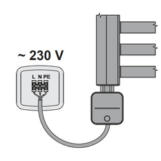 Elektrická topná tyč s integrovaným regulátorem teploty s aplikací NEX APP Korado ERA 1000 W, chrom