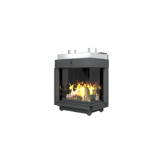 Krb plynový prosklený Karma Noblesse 50 FR (prosklení na pravé straně do tvaru ˝L˝), o výkonu 2,6 - 9,6 kw, černý vnitřní panel