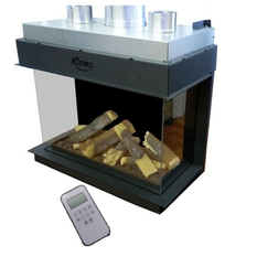 Krb plynový prosklený Karma Noblesse 70 FR (prosklení na pravé straně do tvaru ˝L˝), o výkonu 4,3 - 13,2 kw, černý vnitřní panel