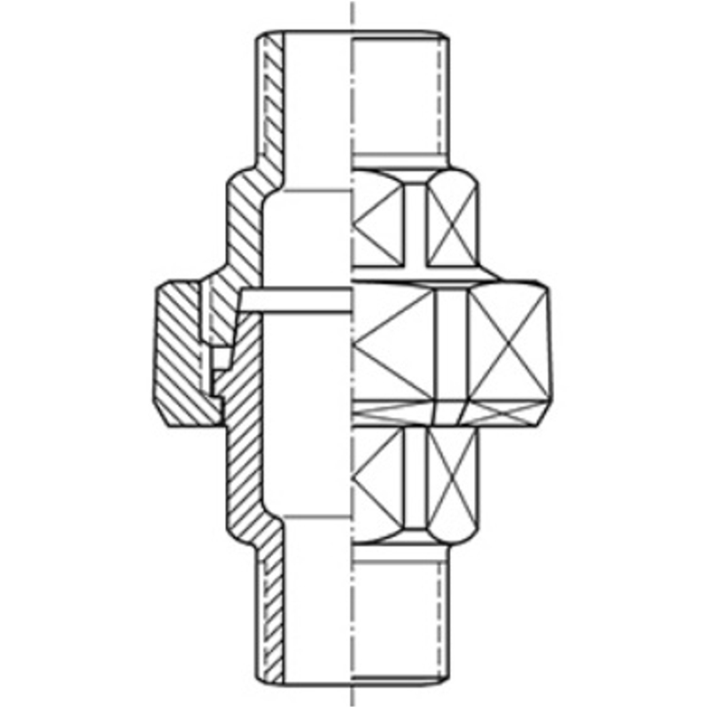 Šroubení přímé kónické černé Atusa Nr. 344 MM 1/2˝ vnější/vnější závit