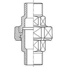 Šroubení přímé kónické černé Atusa Nr. 344 MM 1/2˝ vnější/vnější závit