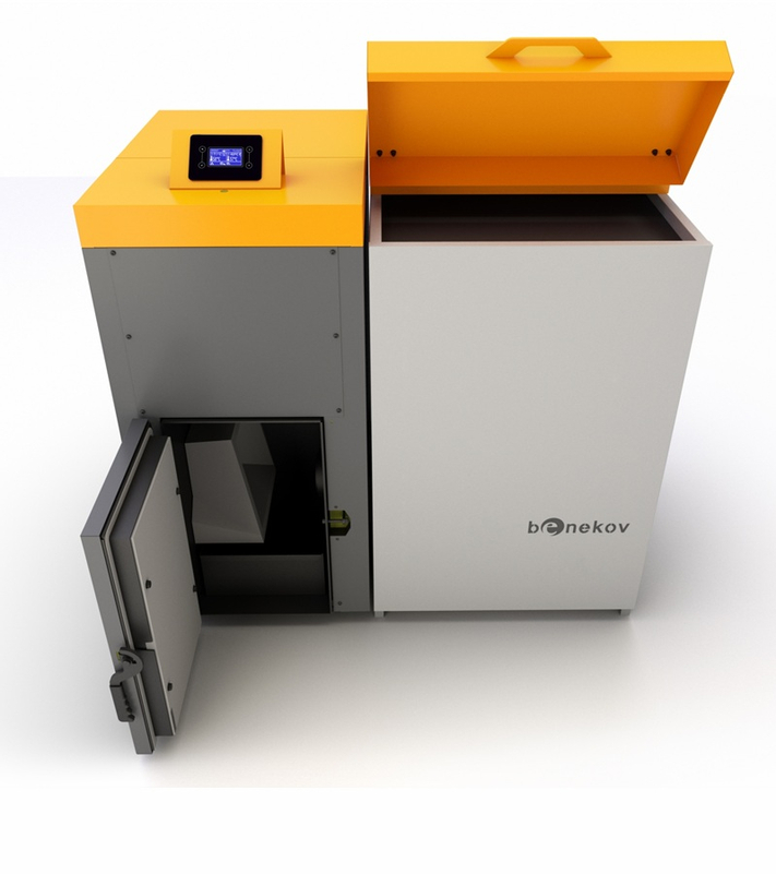 Kotel automatický na pelety Benekov K25 Plus se zásobníkem 220 l vlevo, výkon 25 kW, SVT 22126