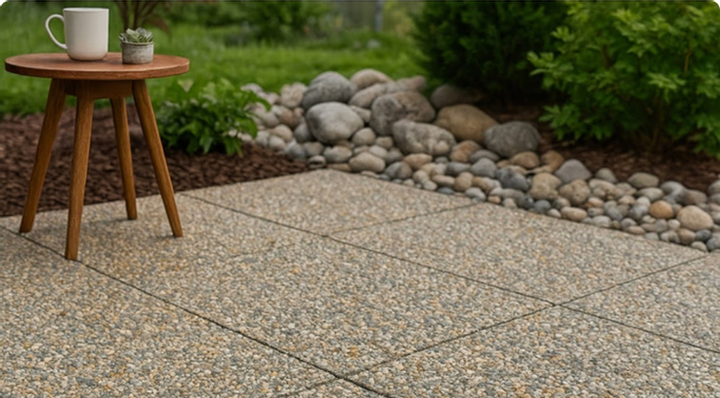 Dlažba vymývaný kámen Ferobet, 40 x 40 x 4 cm, Oblázek 4-8 mm