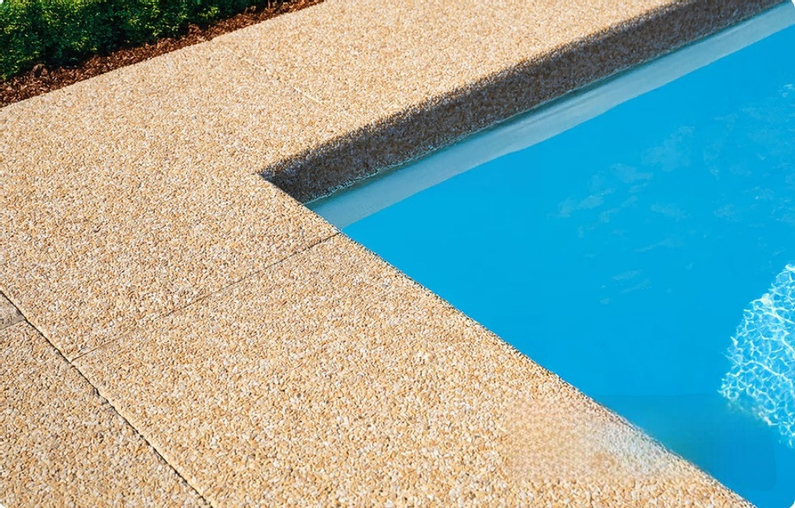 "Bazénový lem Ferobet - roh ""B"" 90° vnější ostrý, 50,5 x 50,5 x 4 cm," sražená hrana, Sicília