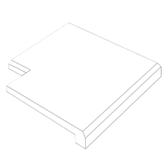 "Bazénový lem Ferobet - roh ""B"" 90° vnější ostrý, 50,5 x 50,5 x 4 cm," sražená hrana, Sicília
