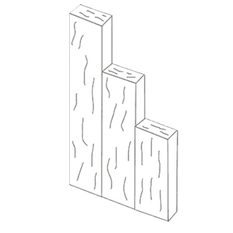 Palisáda štípaná Ferobet 35, 15 x 7,5 x 35 cm, Přírodní