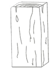 Palisáda trám (schodišťový blok) Ferobet Dřevěný program, natur reliéfní, 24 x 15 x 50 cm, Staré dřevo