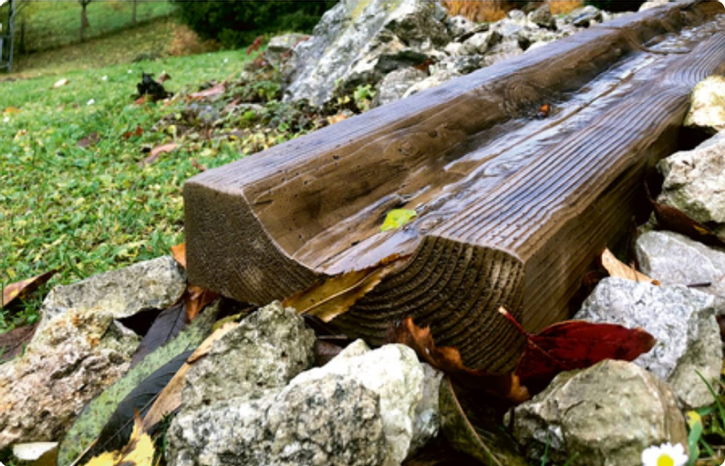 Žlab Ferobet Dřevěný program, natur reliéfní, 80 x 24 x 8 cm, Staré dřevo