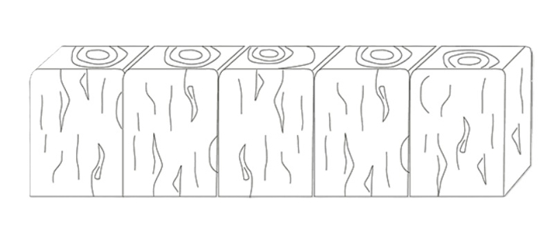 Krajník rovný Ferobet Dřevěný program, natur reliéfní, 80 x 8 x 20 cm, Staré dřevo