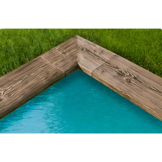 Bazénový lem Ferobet Dřevěný program, roh ˝A˝vnitřní ostrý - natur reliéfní, 50,5 x 50,5 x 4,5 cm, staré dřevo