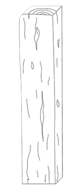 Palisáda trám Ferobet Dřevěný program, natur reliéfní, 24 x 15 x 125 cm, Staré dřevo