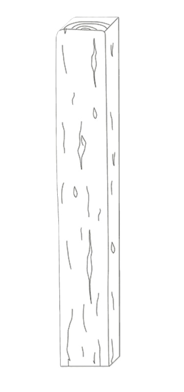 Palisáda trám Ferobet Dřevěný program, natur reliéfní, 24 x 15 x 150 cm, Staré dřevo