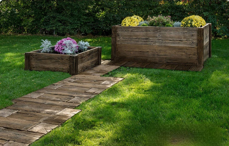 Prodlužovací set Ferobet Dřevěný program Rustic, 200 x 100 x 40 cm, Staré dřevo