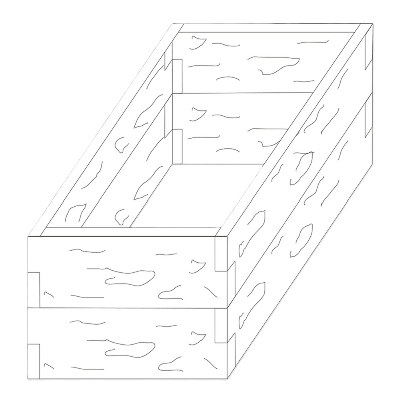 Zvýšený záhon Ferobet Dřevěný program Kompakt, 200 x 100 x 90 cm, Staré dřevo