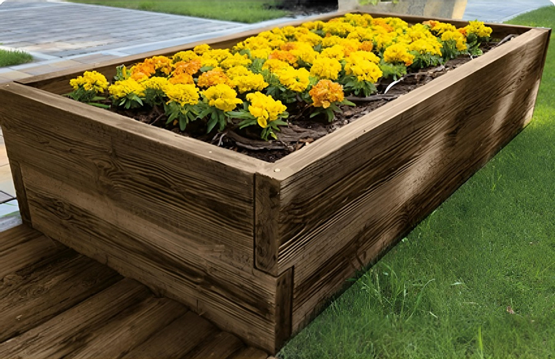 Zvýšený záhon Ferobet Dřevěný program Kompakt, 200 x 100 x 90 cm, Staré dřevo