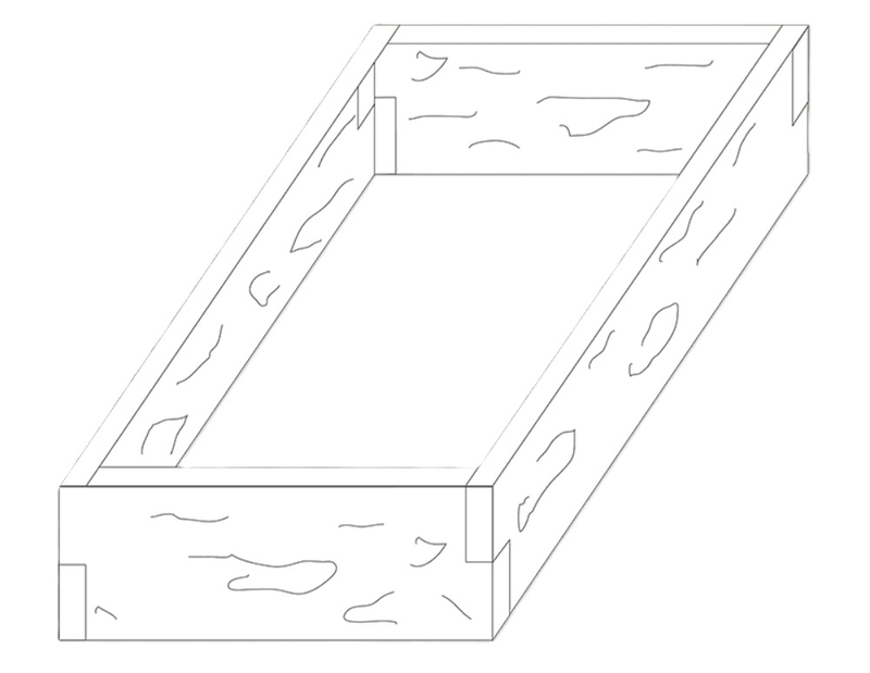 Zvýšený záhon Ferobet Dřevěný program Kompakt, 100 x 100 x 45 cm, Staré dřevo