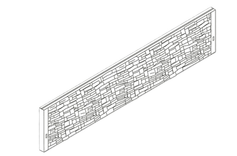 Plotový systém Ferobet York, Deska jednostranná, 207 x 4,5 x 40 cm, Břidlice