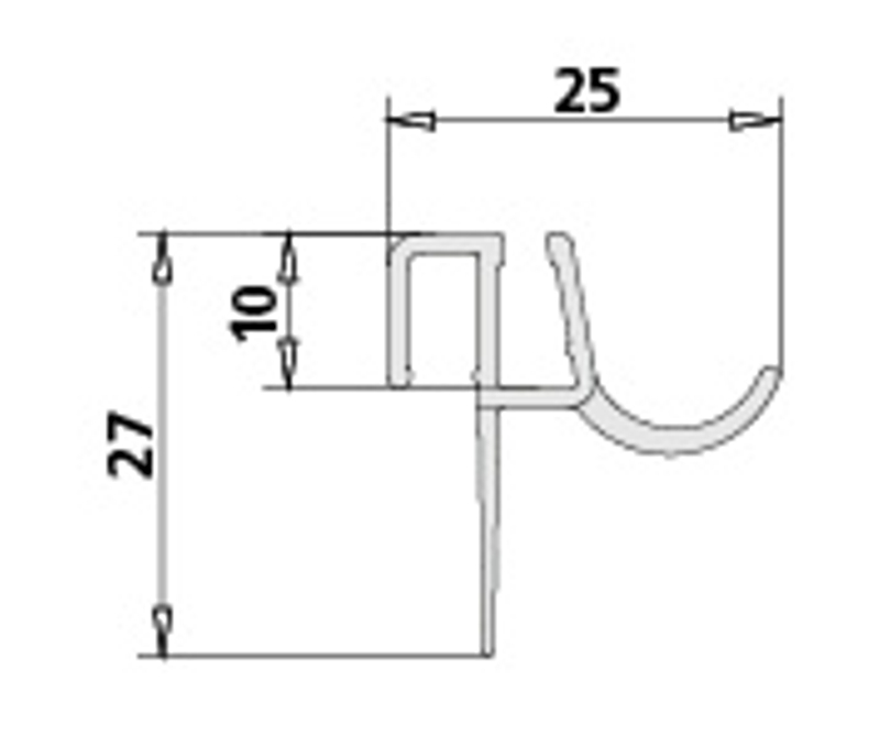 Těsnění spodní vodorovné s okapničkou Kermi Liga 4714L/R, lev a pravé, 985 mm, R55