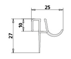 Těsnění spodní vodorovné s okapničkou Kermi Liga 4714L/R, lev a pravé, 985 mm, R55