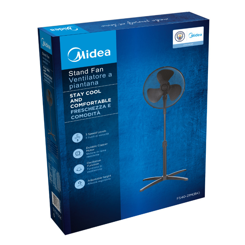 Stojanový ventilátor Midea MFS4021MB, 40 cm, černá 