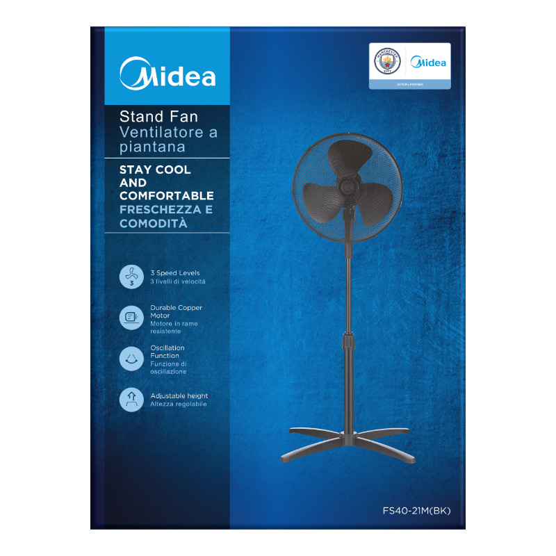Stojanový ventilátor Midea MFS4021MB, 40 cm, černá 