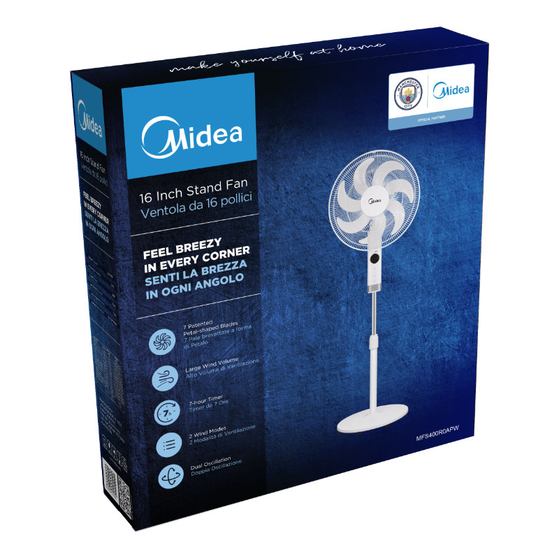 Stojanový ventilátor Midea MFS4023MR, 40 cm, bílá 