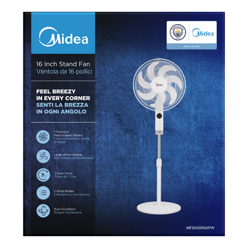 Stojanový ventilátor Midea MFS4023MR, 40 cm, bílá 