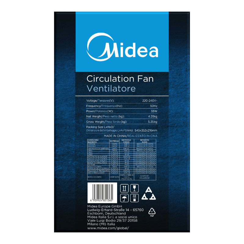 Stojanový ventilátor Midea MFG1822LAP, černý 
