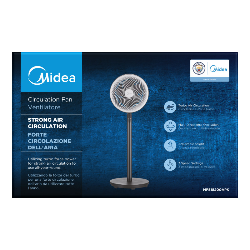Stojanový ventilátor Midea MFG1822LAP, černý 