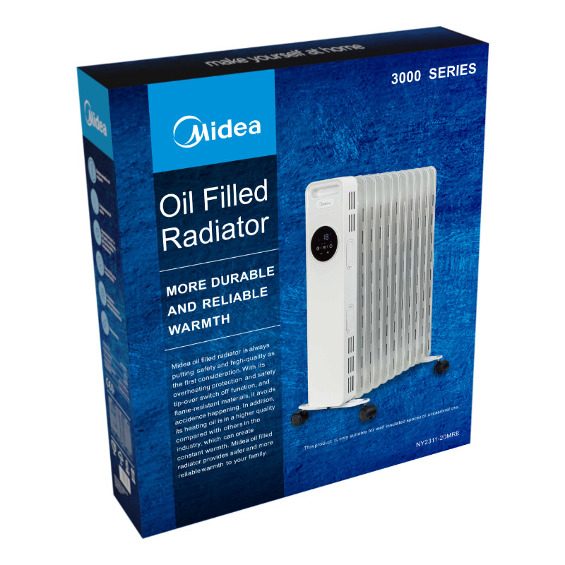 Olejový radiátor Midea MNY231120MR, 11 žeber, 1000 - 2300 W, bílá 