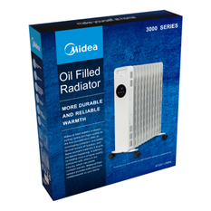 Olejový radiátor Midea MNY231120MR, 11 žeber, 1000 - 2300 W, bílá 