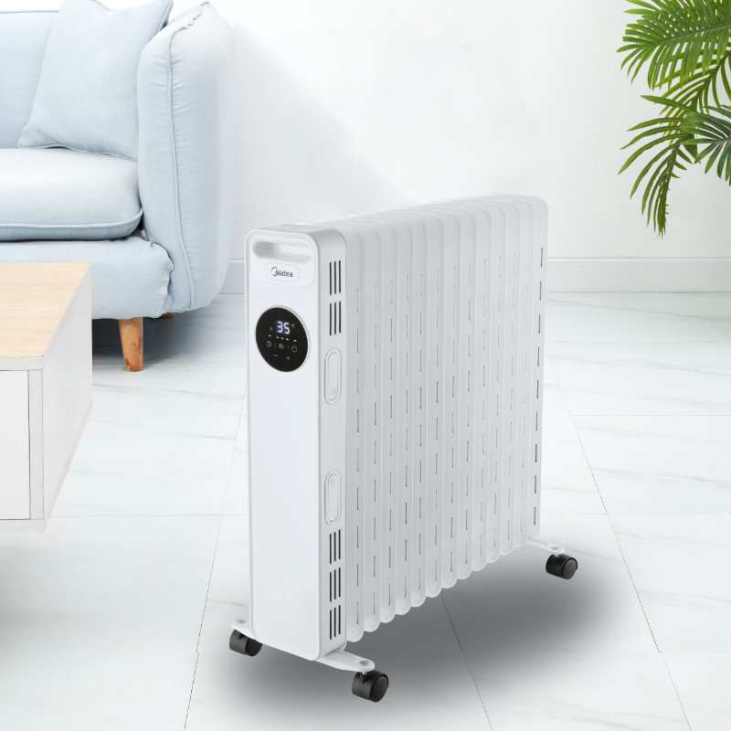 Olejový radiátor Midea MNY251322MR, 13 žeber, 1000 - 2500 W, bílá 