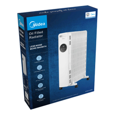 Olejový radiátor Midea MNY251322MR, 13 žeber, 1000 - 2500 W, bílá 