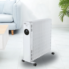 Olejový radiátor Midea MNY251322MR, 13 žeber, 1000 - 2500 W, bílá 