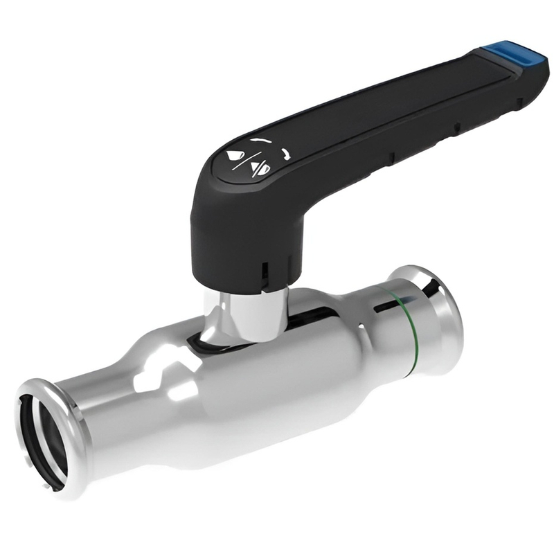 Lisovací plnoprůtokový kulový uzávěr Ivar.S 100 L, 22 mm, nerez