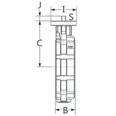 Mezipřírubová uzavírací klapka PVC-U Plimat, d125-140 mm, EPDM