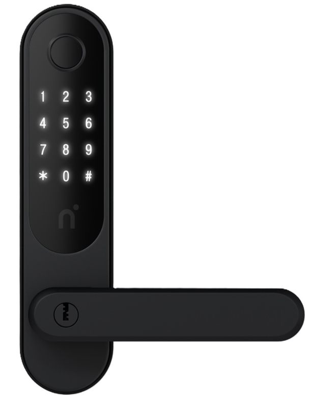 Inteligentní elektronický zámek Nimly Touch Pro Ultimate Black, s dotykovým panelem, čtečkou otisku prstu a RFID nebo aplikací, černá