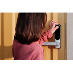 Inteligentní elektronický zámek Nimly Touch Pro Silver/Black, s dotykovým panelem, čtečkou otisku prstu a RFID nebo aplikací, stříbrná/černá