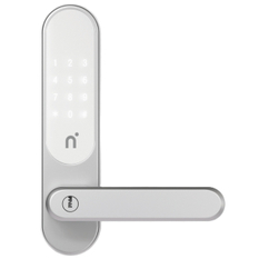 Inteligentní elektronický zámek Nimly Touch Silver/White, s dotykovým panelem a RFID čtečkou nebo aplikací, stříbrná / bílá