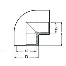 Koleno 90° tlakové PVC-U Plimat, d50 x 50 mm, lepení x lepení