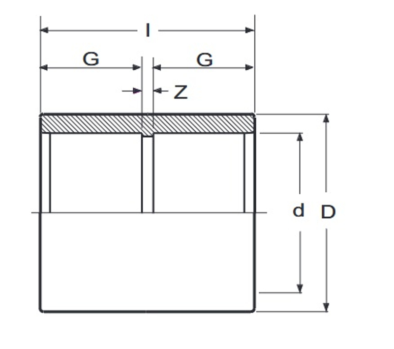 Mufna dlouhá tlaková PVC-U Plimat, d63 x 63 mm, lepení x lepení
